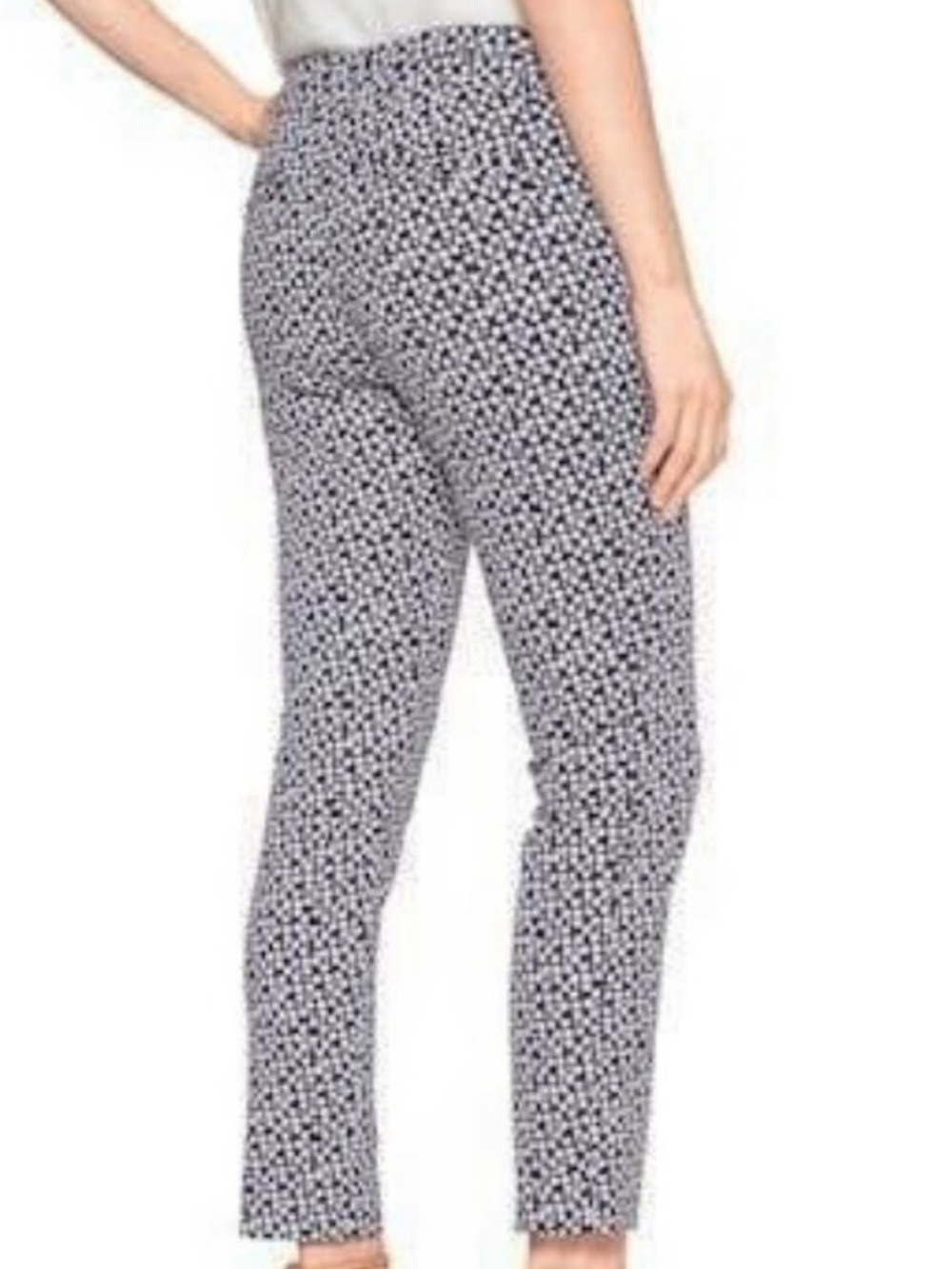 GAP Navy Blue and White Slim City Crop Pants